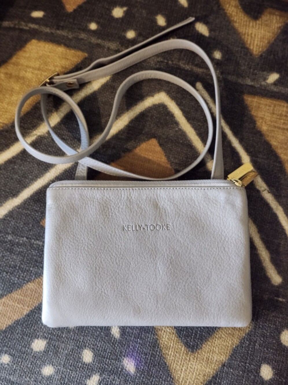 NWT Kelly Tooke Marion Mini Slate Grey Leather Crossbody Bag MSRP $178